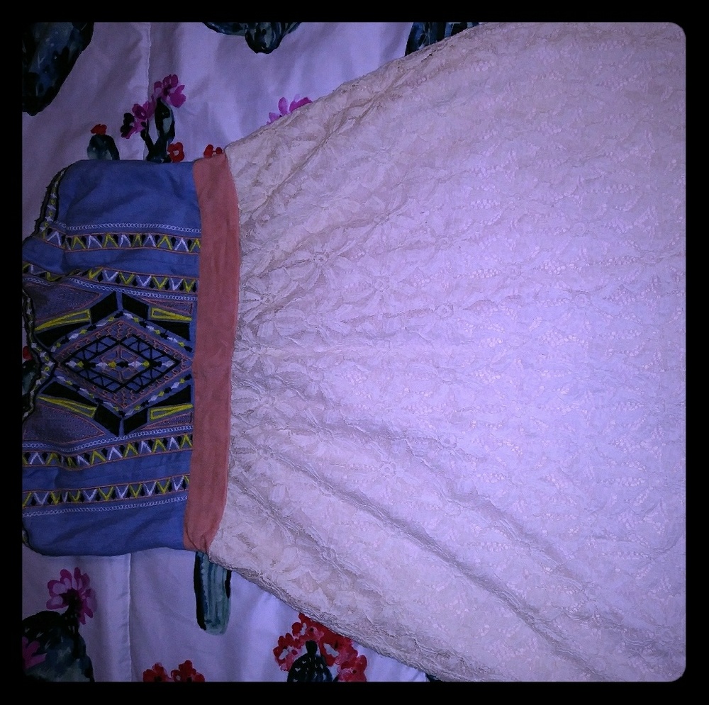 A strapless dress